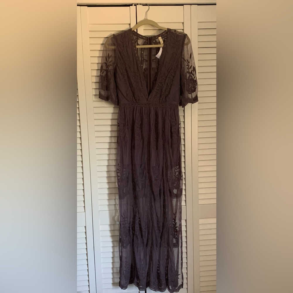 Purple Lace Maxi Romper